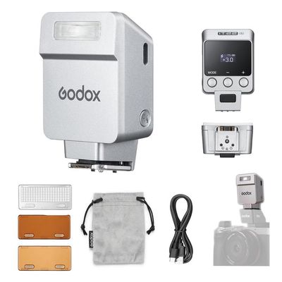 Godox iT22 N Mini Camera Flash for Nikon, Ultra-Compact Design, One-Touch M/TTL, Magnetic Diffuser & Color Filter, 700+ Flashes, 1.5s Recycling & Precise Power Control(Silver)