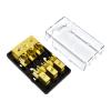 1 Pc 3 Position Gold Plated AGU Fuse Holder Distribution Block 4/8 Gauge Power/Ground view 1