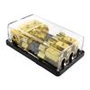 1 Pc 3 Position Gold Plated AGU Fuse Holder Distribution Block 4/8 Gauge Power/Ground view 2