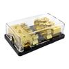 1 Pc 3 Position Gold Plated AGU Fuse Holder Distribution Block 4/8 Gauge Power/Ground view 3