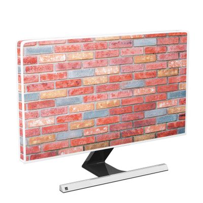 Baocicco Pink Orange Brick Wall Waterproof Television Covers 40,41,42,43 Inch Weatherproof Dust-Proof Screen TV Cover Anti-Static Anti-Scratch Protective Cover for LCD LED Desktop and Home Hanging TV