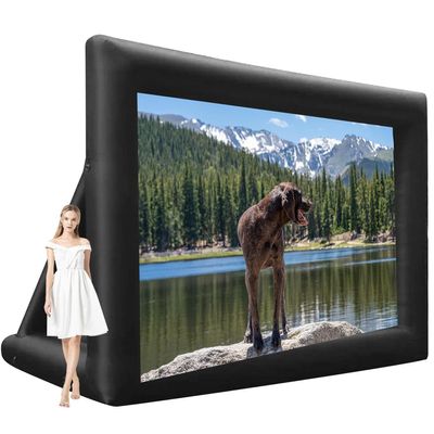 DPLXQPP Inflatable Backyard Movie Screen,Portable Outdoor Cinema Screen for Family Nights,Lightweight,Fits Standard Projectors,Includes 6 Ground Stakes & Blower,Resistant Oxford Cloth (14ft) 24ft