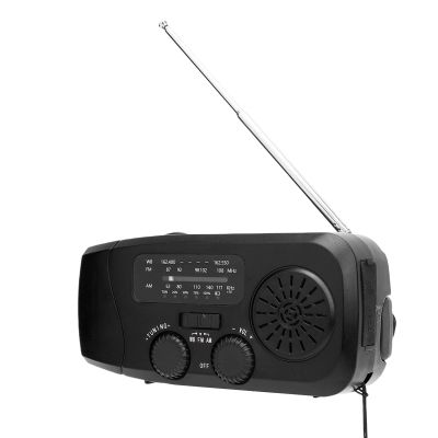Yoidesu Emergency Solar Hand Crank, NOAA WB AM FM Radio Hurricane Camping Survive Kit with 4 LED Flashlight, 2000mAh Portable Radios, Mini Emergency Survival Radios