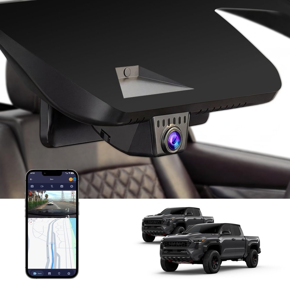 FUVYMYT Front 4K Dash Cam for Toyota Tacoma 2024-2026 TRD SR SR5 Sport Pre-Runner Off Road Limited & Tacoma Hybrid, OEM Look, WiFi & APP, Loop Recording, G-Sensor, Plug&Play, 64GB