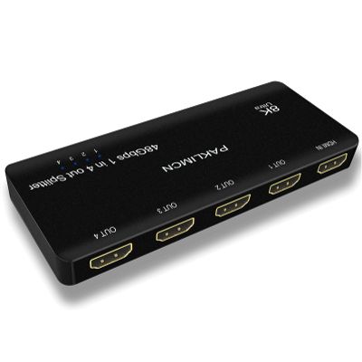 8K HDMI Splitter 1 in 4 out 4K 120Hz, HDMI Duplicator Adapter 1 to 4 Output Simultaneously for 4 Displays, Support Full HD 1080P 3D HDCP 1.4 for PS3/4, Blu-Ray DVD Player - Not for Extend(8K1in 4 out)