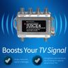 Antennas Direct ClearStream JUICE4 Distribution Amplifier, Output to 4 Televisions, CATV Systems, 4K 8K Ready  w/Power Supply, Coaxial Cable (Silver) view 2