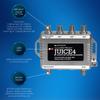 Antennas Direct ClearStream JUICE4 Distribution Amplifier, Output to 4 Televisions, CATV Systems, 4K 8K Ready  w/Power Supply, Coaxial Cable (Silver) view 3
