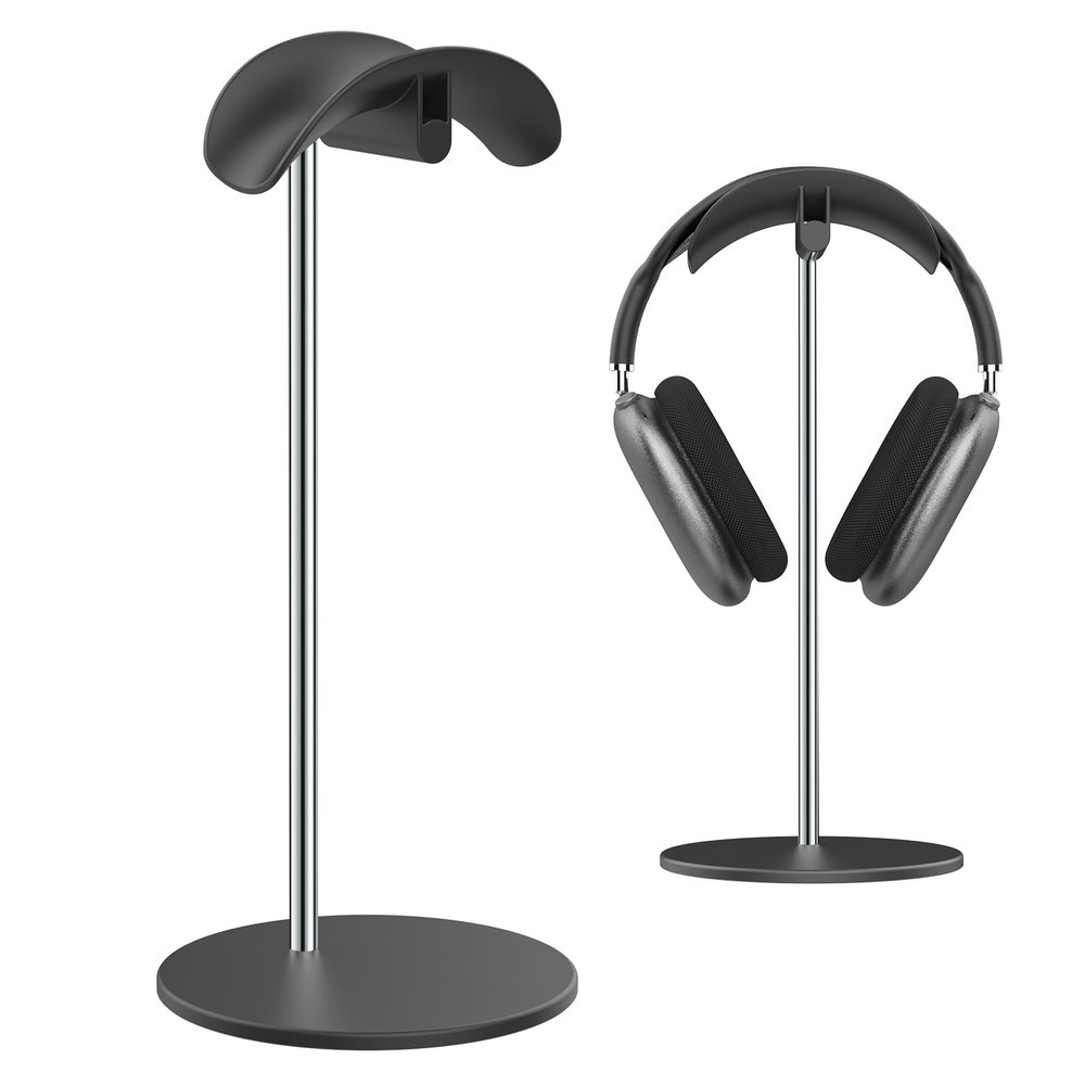 SHUOSUO Headphone Stand, Headset Holder with Solid Base for Desk, Compatible with AirPods Max, Beats, Bose, B&O, Sony, Sennheiser, Gaming, etc (Black)