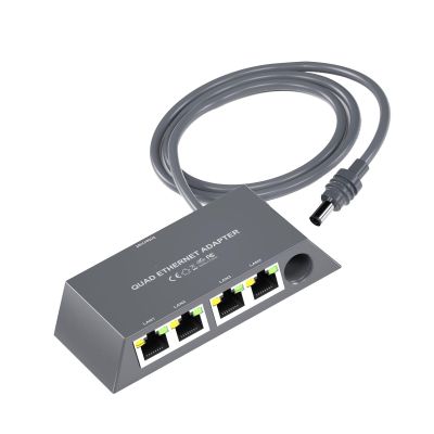 ASHATA 4 Ports Gigabit Ethernet Adapter, Multi Device Wired External Network Hub with Plug and Play Design, for Stable High Speed Internet Connection