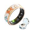 ZWJ Smart Ring for Women  Fitness & Health Tracker with Heart Rate, Blood Oxygen, Step & Sleep Monitoring, Gesture Control, IP68 Waterproof, Charging Case, App for iOS & Android(Enamel Rose Gold #6) view 1