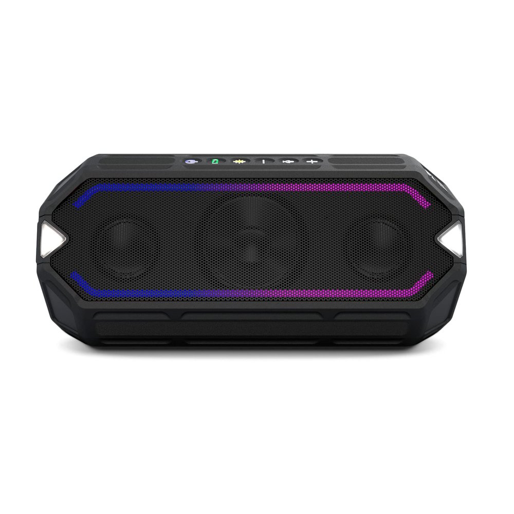 Altec Lansing HydraBoom Everythingproof Wireless Speaker, Multicolor LED Lights, Built-in Qi Wireless Charging