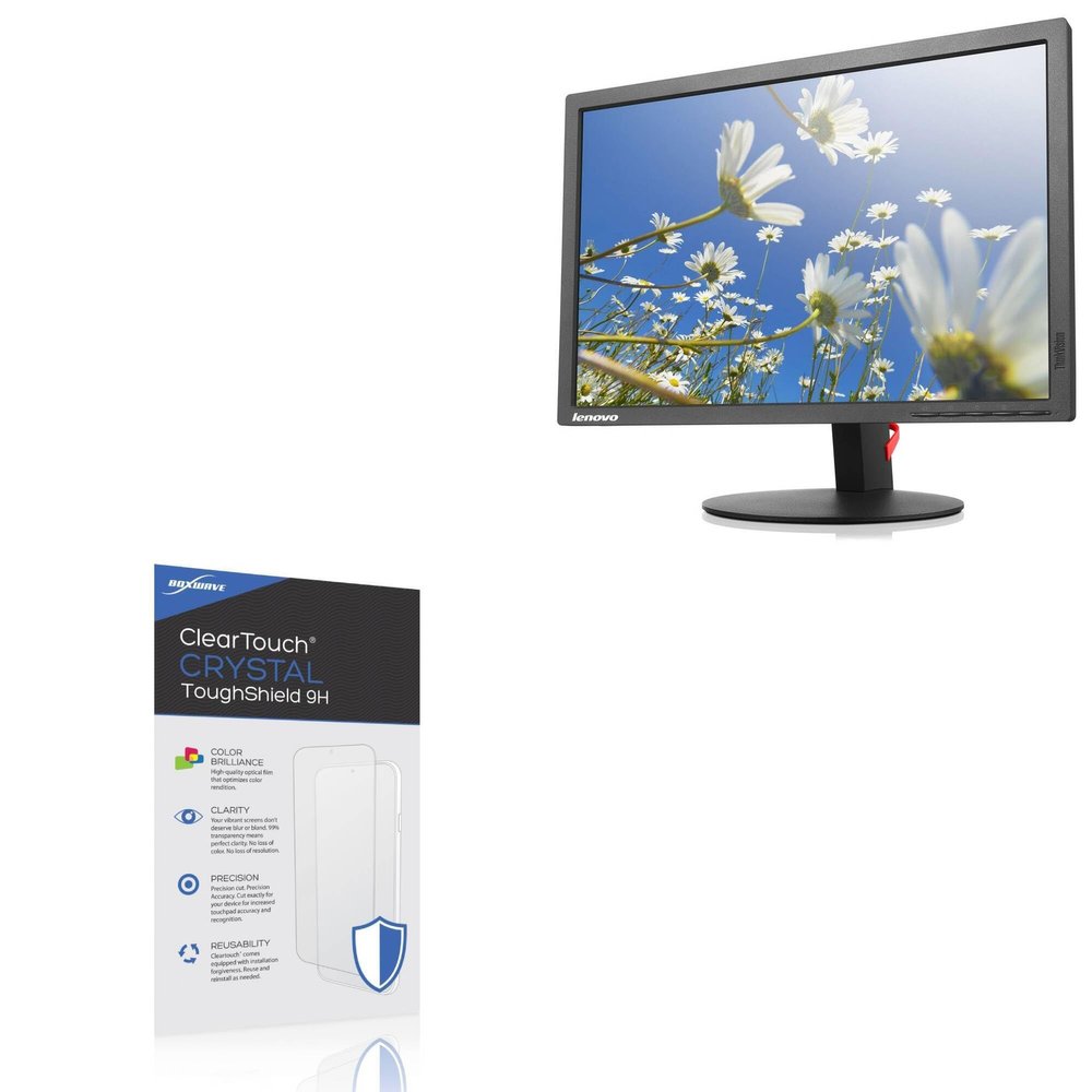 BoxWave Screen Protector Compatible With Lenovo ThinkVision T2054p - ClearTouch Crystal ToughShield 9H (2-Pack), Clear 9H Tough Flexible Film Screen Protector