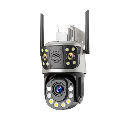LNBBEQ 8MP Outdoor WiFi 50X Optical Zoom PTZ Camera Dual Screen Human Detection IP Video Surveillance Camera CCTV Two Way Audio(EU Plug,30X Camera Add 64G)