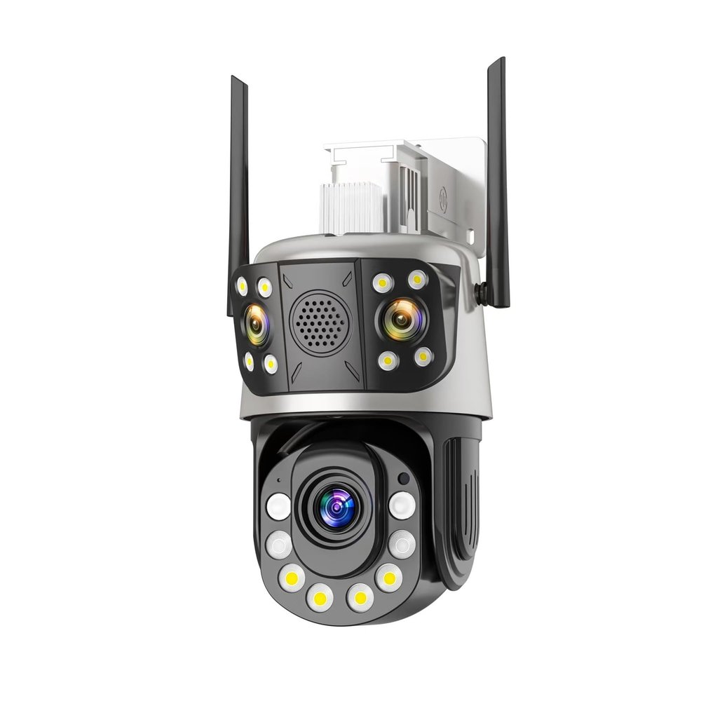 LNBBEQ 8MP Outdoor WiFi 50X Optical Zoom PTZ Camera Dual Screen Human Detection IP Video Surveillance Camera CCTV Two Way Audio(EU Plug,30X Camera Add 64G)