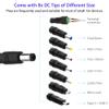 12V 1A DC Power Supply AC Adapter with 8 Changeable Plug & 6.5ft On/Off Switch Power Cord AC 100-240V to DC 12Volt 1Amp 1000mA 800mA 600mA 500mA 400mA Power Converter 12V 12W Power Substitute view 3