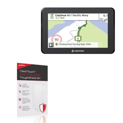 BoxWave Screen Protector Compatible With Navman MYESCAPE III - ClearTouch Anti-Glare ToughShield 9H (2-Pack), Anti-Glare 9H Tough Flexible Film Screen Protector