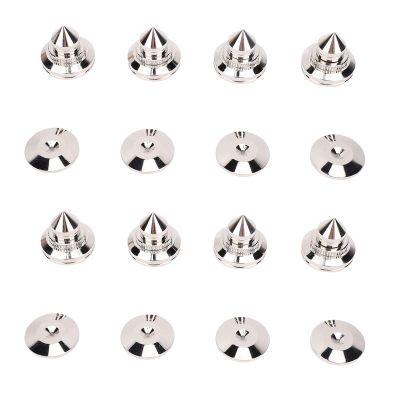 FAUOSWUK 8pcs Copper Speaker Isolation Spikes Pads, Adjustable Turntable Feet for Speaker Amplifier Subwoofer CD DVD Player DAC with Leveling Nuts