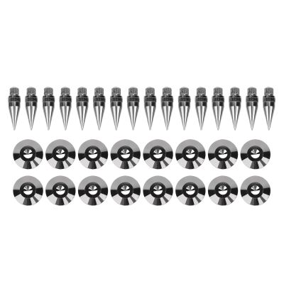 FAUOSWUK Speaker Vibration Isolation Spikes, Speaker Isolation Feet Speaker Shock Absorber Base Reduce Vibrations with Height Balance Adjustment Nuts for Speakers