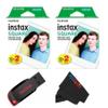 Fujifilm Instax Square Instant Film with USB and PixiBytes Microfiber Cleaning Cloth... (USB + 2 Twin Packs)