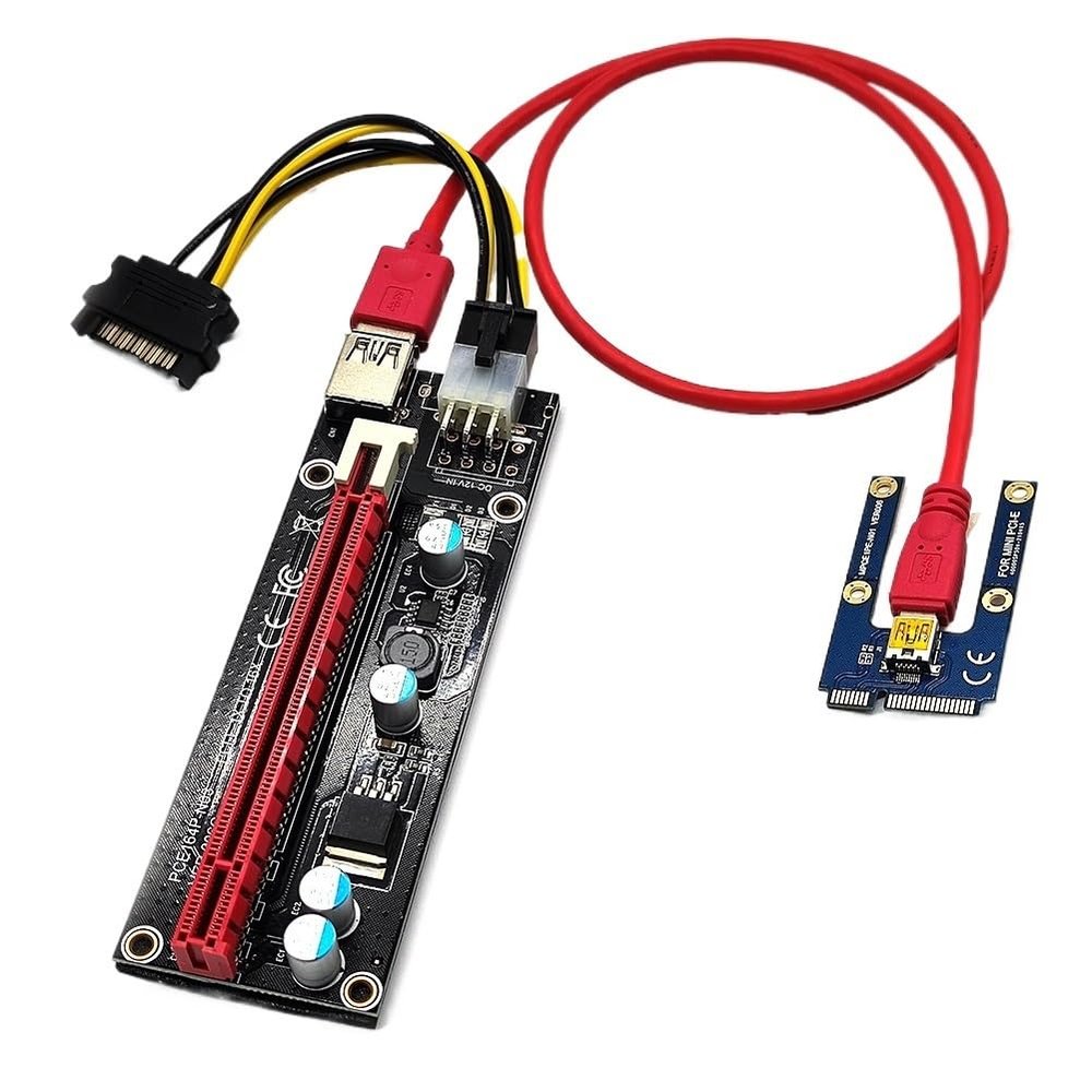 bodateng USB 3.0 MI NI PCI-E Riser Card PCI x16 Extender PCIE Riser Adapter Card Power Cabl SATA to 6pin Power