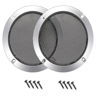 2Pcs Speaker Grill Mesh, 3inch 95mm Car Speaker Cover Audio Speaker Guard Woofer Circle Metal Grille Subwoofer Protector