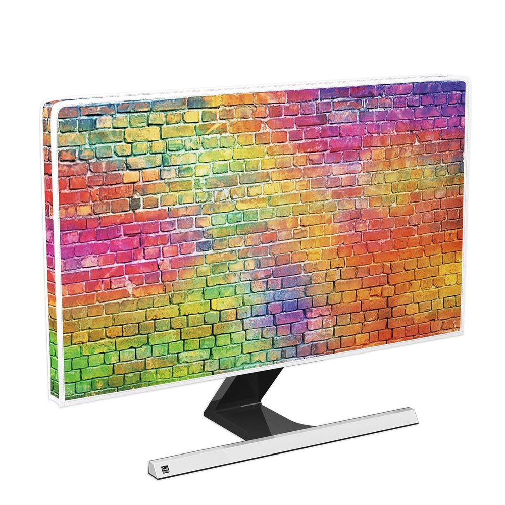 Baocicco Rainbow Brick Wall Waterproof Screen TV Covers 58,59,60 Inch Full Body Cover for TV Screen Anti-Static Dustproof Protective Protective TVs Display Screen Cover for Television LED LCD OLED