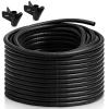 120FT 3/8 inch Split Wire Loom Tubing Kit with 2 Clamps - Flexible Abrasion Resistant Conduit for Automotive, Mechanical Cable Protection view 1