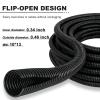 120FT 3/8 inch Split Wire Loom Tubing Kit with 2 Clamps - Flexible Abrasion Resistant Conduit for Automotive, Mechanical Cable Protection view 2