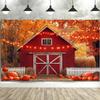 15X10FT Fall Photography Backdrop Red Farm Background Autumn Maple Leaves Pumpkin Friendsgiving Background Thanksgiving Party Supplies Farm Harvest Banner Photo Booth view 4