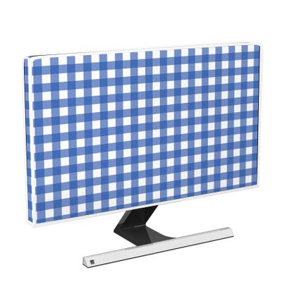 Baocicco Blue Buffalo Plaid Waterproof Television Cover 80 Inch Rustic Lattice Farmhouse Checked TV Display Screen Cover for LCD LED PC Desktop and Home Hanging TV Dust-Proof Anti-Static