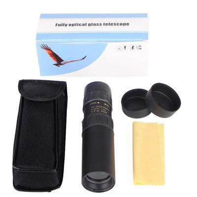 Telescope 4K 10-300X40mm Monocular Telescope Telephoto Zoom Portable Monocular Telescope W/Tripod Clip(NO Tripod NO Clip)