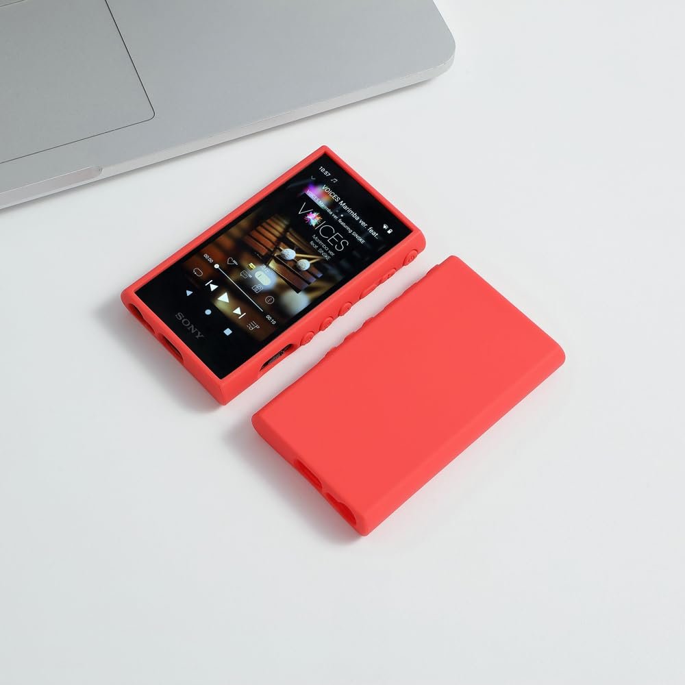 AudioPartner Colorful Soft TPU Matte Protective Shell Skin Case Cover for Sony Walkman NW-A306 NW-A307 NW-A300 Series (Matte Red)