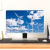 Baocicco Windmill Waterproof Screen TV Cover 80 Inch Blue Sky and White Clouds Wind Turbine Full Body Cover for TV Screen Desktop TVs Hanging TV Protector Dust-Proof Anti-Static Protective view 4