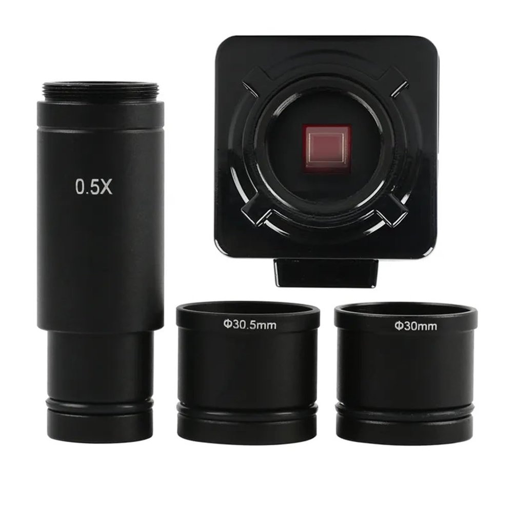Lab Microscope Slides 5MP 2MP CCD USB Binocular Trinocular Microscope Industrial Video Camera with 23.2mm Adapter Microscope Parts(5mp with 0.5X)