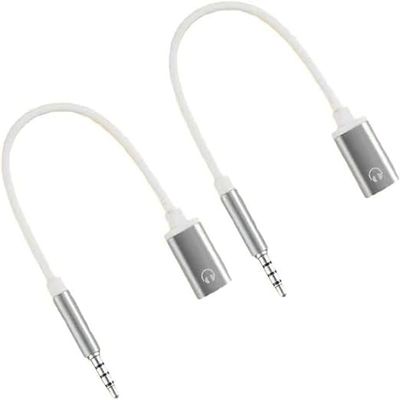 2Pcs Silver 3.5mm Male to TypeC Female Audio Cable Cord,Analog Cable Type-C Converter Earphone Adapter Compatible with MP3 Players,Cables and Adapters, Stereo Jack Cables