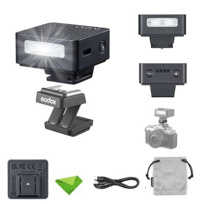 Godox iM20 Mini Flash+Hot Shoe Riser for Canon, Sony, Fuji, Nikon, Panasonic Olympus Pentax, 3s Recycle Time, Approx.440 Flash Times, Flash for Sony ZV1, NOT for Sony ZV-1F (Black)
