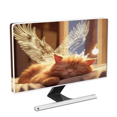 Baocicco Lovely Cat Waterproof 80 Inch TV Dust Cover Anti-Static Dustproof Anti-Scratch Anti-Static Protective Sleep Cat with Wing TV Screen Covers for Television LED LCD OLED TVs Decorations