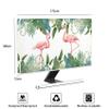 Baocicco Tropical Flamingo Waterproof Screen TV Cover 75 Inch Palm Leaves Weatherproof Dust-Proof Anti-Scratch Protective Television Cover for Desktop and Home Hanging TVGreen and Pink view 2