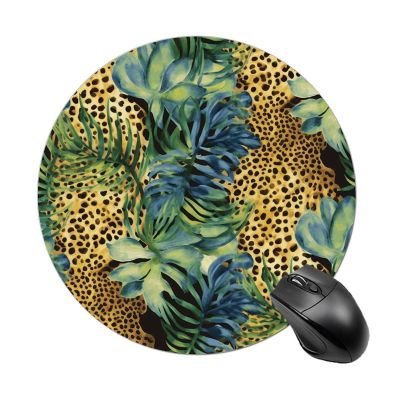 Gaming Mouse Pad with Non-Slip Base Waterproof Mouse Pad Print Animal Leopard Print Jungle Washable Mouse Mat for Office Home