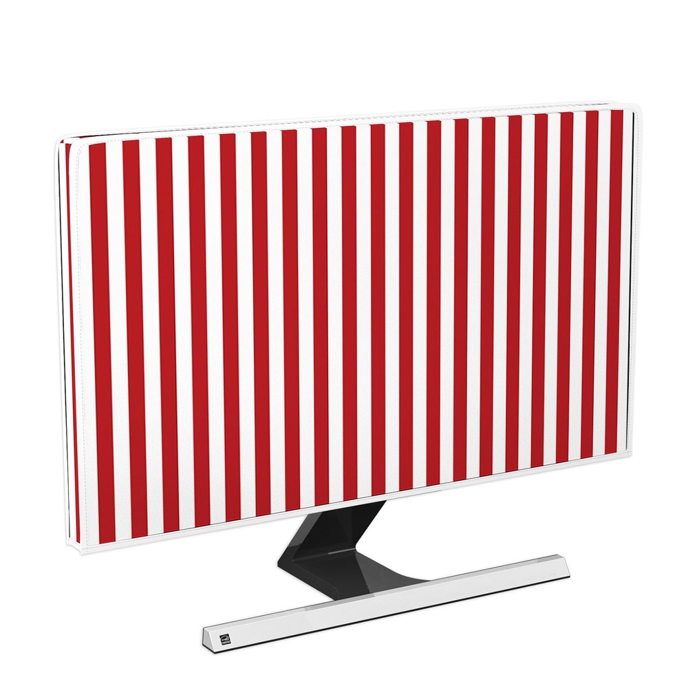Baocicco Red and White Striped Waterproof TV Dust Cover 80 Inch Anti-Static Dustproof Anti-Scratch Protective Covers Simple Decorative Fashion LCD LED Dust Cover for LED LCD OLED TVs