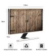Baocicco Retro Wooden Gate Waterproof 55 Inch Screen TV Cover Anti-Static Dustproof Protective Cover Old Barn Door Television Covers for Desktop TVs Hanging TV Protector LCD LED PC view 2
