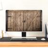 Baocicco Retro Wooden Gate Waterproof 55 Inch Screen TV Cover Anti-Static Dustproof Protective Cover Old Barn Door Television Covers for Desktop TVs Hanging TV Protector LCD LED PC view 4
