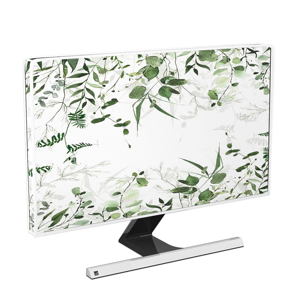 Baocicco Green Botanical Waterproof 70 Inch TV Dust Cover Anti-Static Dustproof Anti-Scratch Protective Spring Summer Leaves Plants LCD LED Dust Cover Desktop and Home Hanging TV Protector