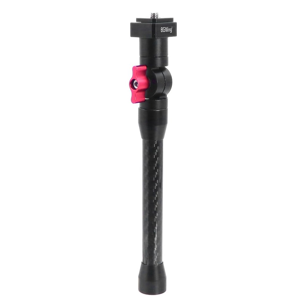 BGNing Carbon Fiber Selfie Stick Monopod 1/4 Screw Extension w/Magnetic Base Compatible with Action Cameras (1 4 Cold Shoe 200mm)