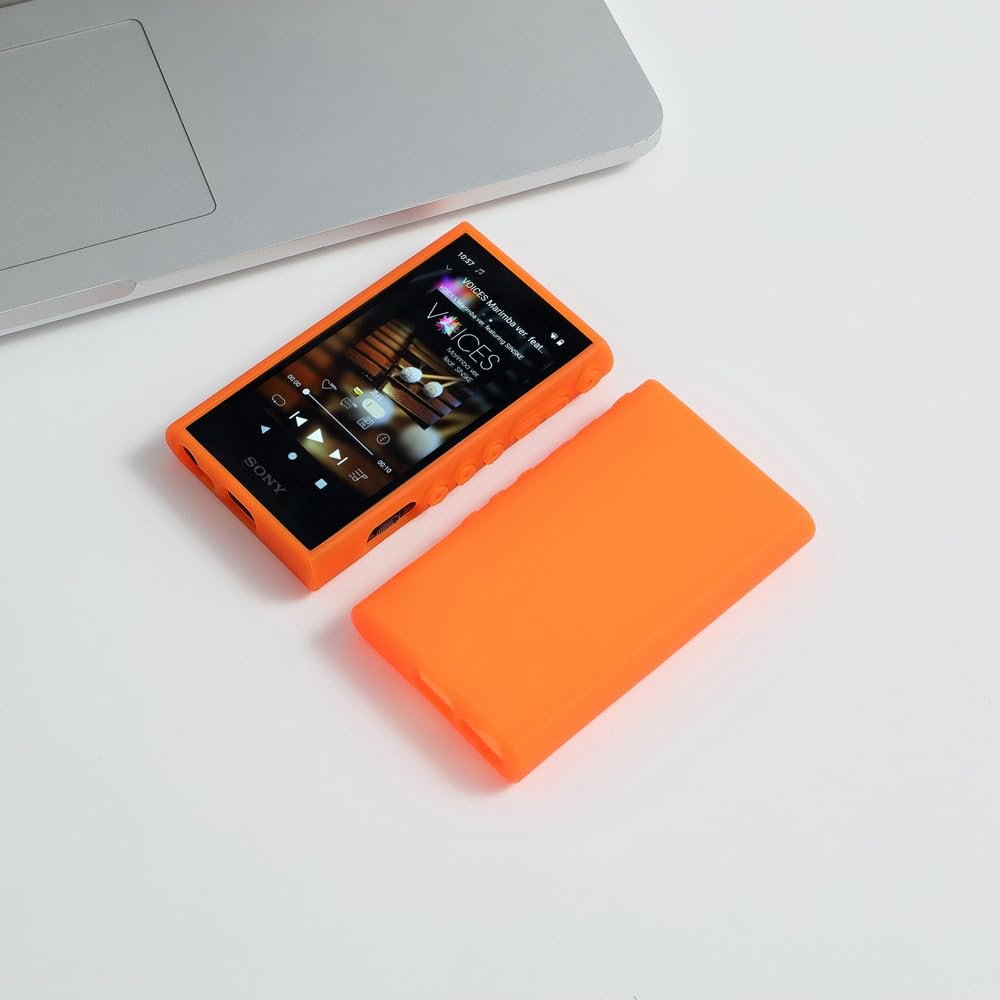AudioPartner Colorful Soft TPU Matte Protective Shell Skin Case Cover for Sony Walkman NW-A306 NW-A307 NW-A300 Series (Matte Clear Orange)