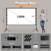 120 inch Portable Projector Screen with Stand-Indoor Outdoor Foldable Movie Screen for Home Theater & Backyard Cinema - 16:9 4K/HD Wrinkle-Free Front&Rear Projection Screen with Carry Bag (Easy Setup) view 2