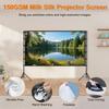 120 inch Portable Projector Screen with Stand-Indoor Outdoor Foldable Movie Screen for Home Theater & Backyard Cinema - 16:9 4K/HD Wrinkle-Free Front&Rear Projection Screen with Carry Bag (Easy Setup) view 4