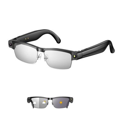 CatXQ AI Smart Bluetooth Glasses with Camera & Photochromic Lenses - 8MP HD/1200P Stabilized Video/Photo | Real-Time Translation | Calls & Music | Voice Control - Blue Light Blocking
