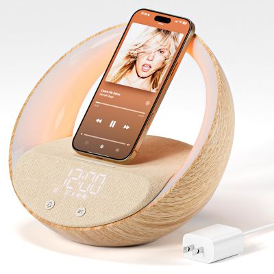 FUNFOR Bluetooth Speaker, 15W Fast Wireless Charging for Bedroom, Adjustable LED Night Light, 10W Portable Wireless Audio, Bluetooth 5.3 Speakers Wireless for iPhone, 2400mAh