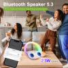 FUNFOR Bluetooth Speaker, 15W Fast Wireless Charging for Bedroom, Adjustable LED Night Light, 10W Portable Wireless Audio, Bluetooth 5.3 Speakers Wireless for iPhone, 2400mAh view 3